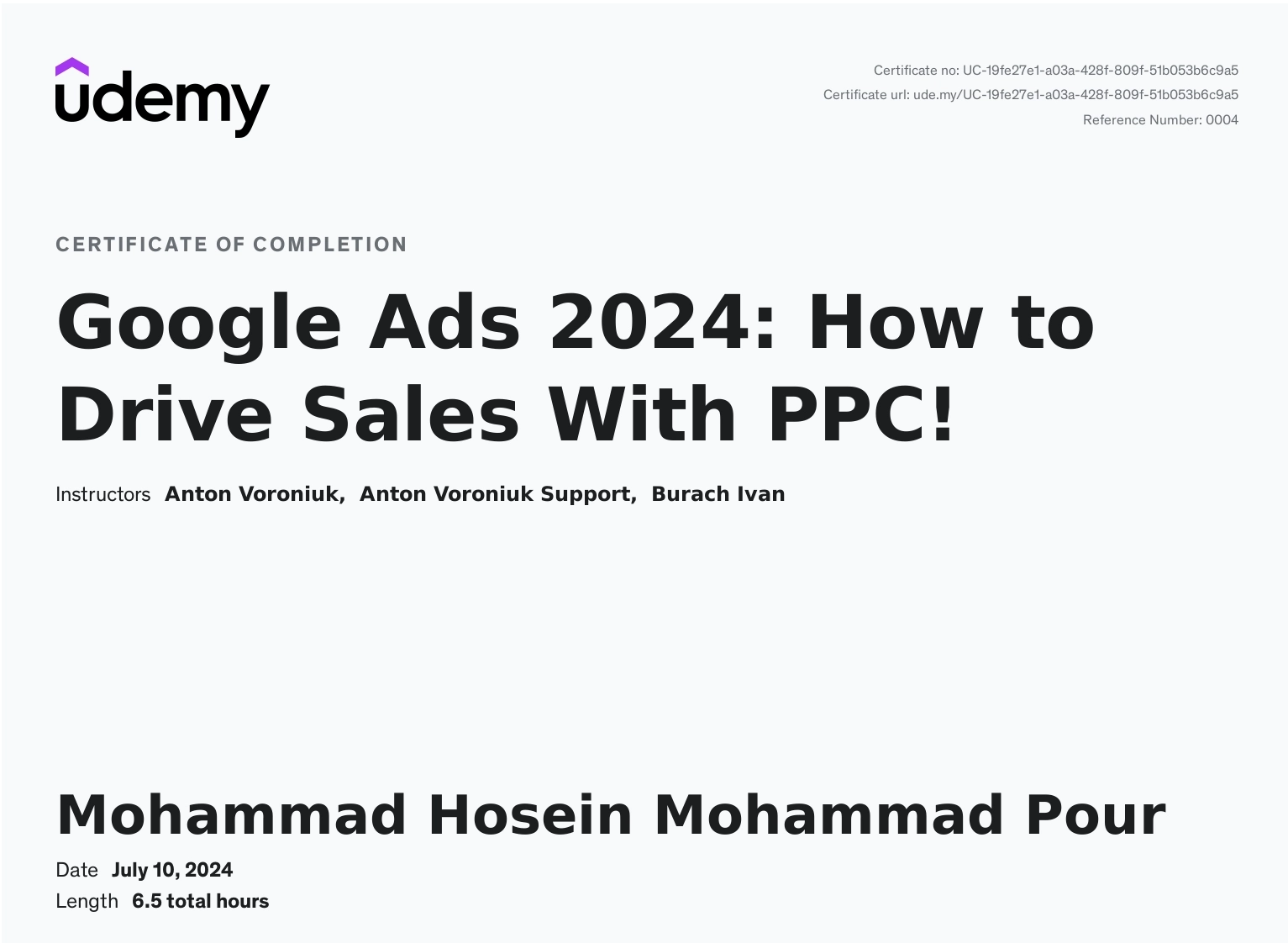 مدرک دوره Google Ads 2024: How to Drive Sales With PPC!